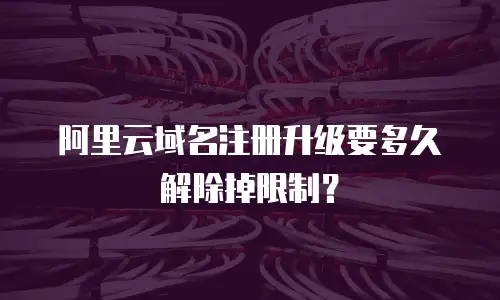阿里云域名注册升级要多久解除掉限制？