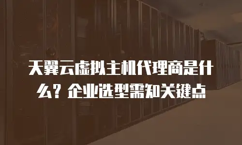天翼云虚拟主机代理商是什么？企业选型需知关键点