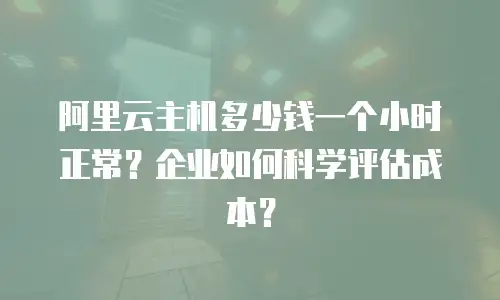 阿里云主机多少钱一个小时正常？企业如何科学评估成本？