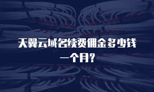天翼云域名续费佣金多少钱一个月？