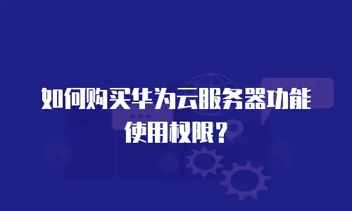 如何购买华为云服务器功能使用权限？