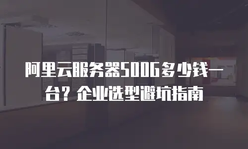 阿里云服务器500G多少钱一台？企业选型避坑指南