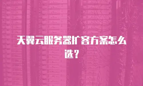 天翼云服务器扩容方案怎么选？