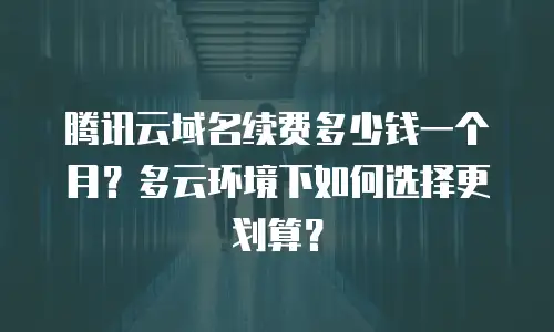 腾讯云域名续费多少钱一个月？多云环境下如何选择更划算？