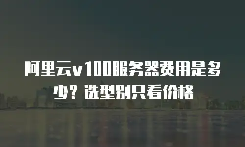 阿里云v100服务器费用是多少？选型别只看价格