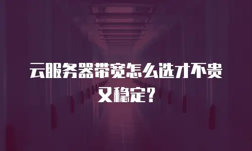 云服务器带宽怎么选才不贵又稳定？