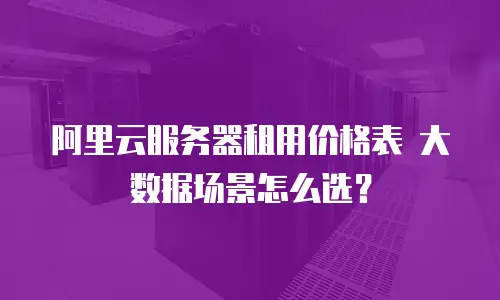 阿里云服务器租用价格表 大数据场景怎么选？
