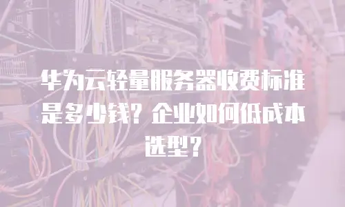 华为云轻量服务器收费标准是多少钱？企业如何低成本选型？