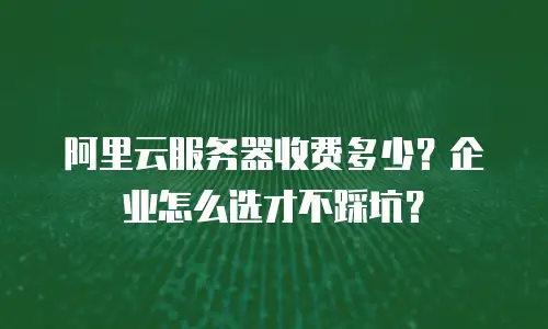 阿里云服务器收费多少？企业怎么选才不踩坑？