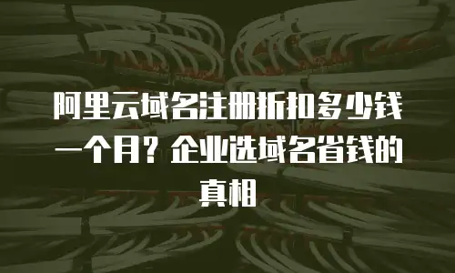 阿里云域名注册折扣多少钱一个月？企业选域名省钱的真相