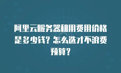 阿里云服务器租用费用价格是多少钱？怎么选才不浪费预算？