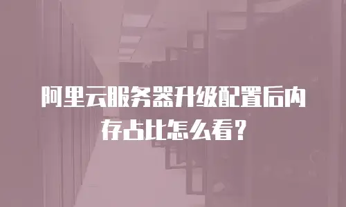 阿里云服务器升级配置后内存占比怎么看？