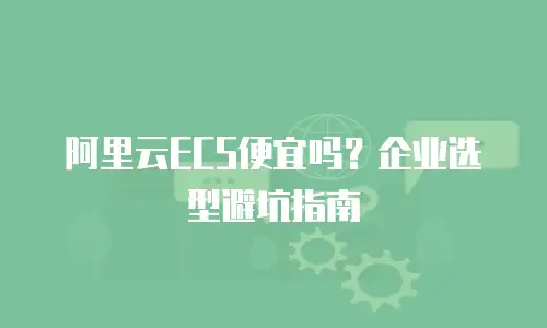 阿里云ECS便宜吗？企业选型避坑指南
