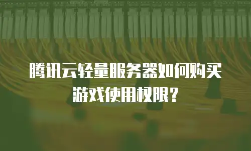 腾讯云轻量服务器如何购买游戏使用权限？
