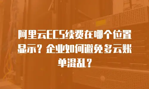 阿里云ECS续费在哪个位置显示？企业如何避免多云账单混乱？