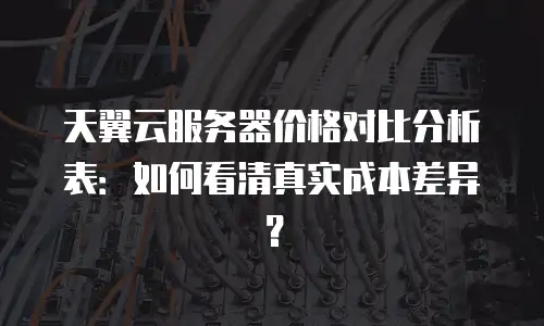 天翼云服务器价格对比分析表：如何看清真实成本差异？