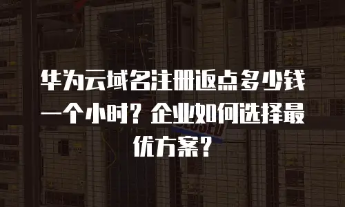 华为云域名注册返点多少钱一个小时？企业如何选择最优方案？