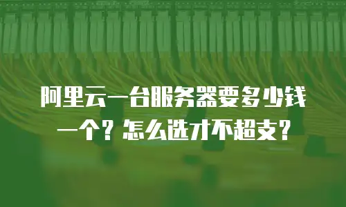 阿里云一台服务器要多少钱一个？怎么选才不超支？