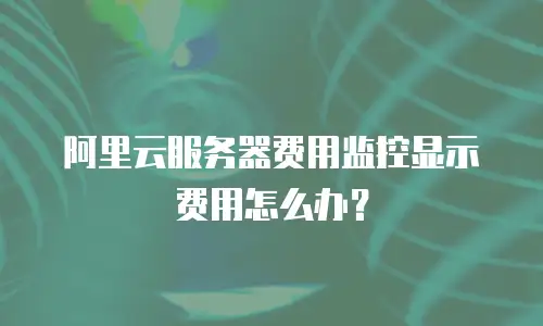 阿里云服务器费用监控显示费用怎么办？