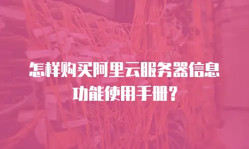 怎样购买阿里云服务器信息功能使用手册？