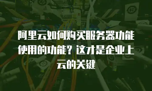 阿里云如何购买服务器功能使用的功能？这才是企业上云的关键