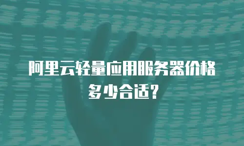 阿里云轻量应用服务器价格多少合适？