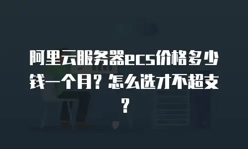 阿里云服务器ecs价格多少钱一个月？怎么选才不超支？