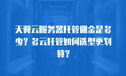 天翼云服务器托管佣金是多少？多云托管如何选型更划算？