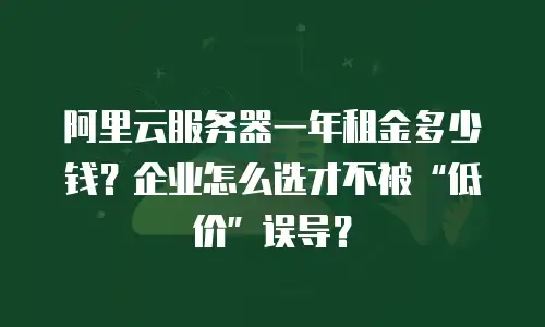 阿里云服务器一年租金多少钱？企业怎么选才不被&ldquo;低价&rdquo;误导？