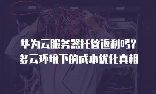 华为云服务器托管返利吗？多云环境下的成本优化真相