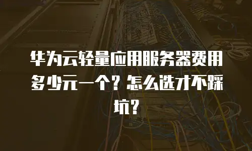 华为云轻量应用服务器费用多少元一个？怎么选才不踩坑？