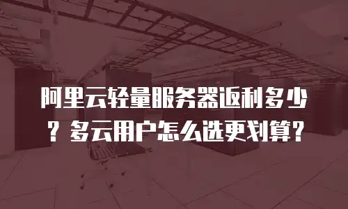 阿里云轻量服务器返利多少？多云用户怎么选更划算？