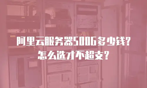 阿里云服务器500G多少钱？怎么选才不超支？