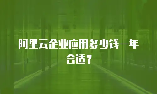 阿里云企业应用多少钱一年合适？