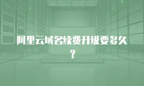 阿里云域名续费升级要多久？