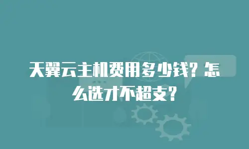 天翼云主机费用多少钱？怎么选才不超支？