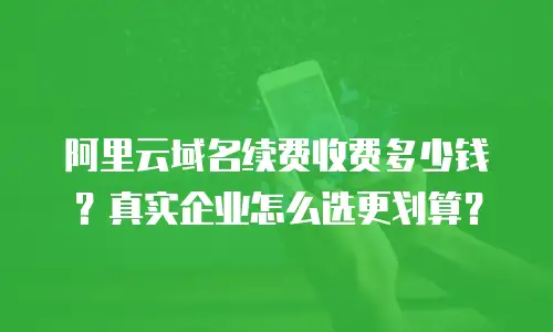 阿里云域名续费收费多少钱？真实企业怎么选更划算？