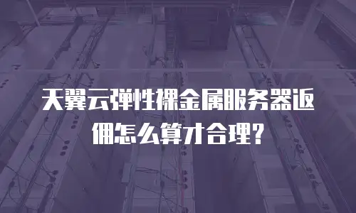 天翼云弹性裸金属服务器返佣怎么算才合理？
