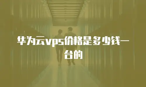 华为云vps价格是多少钱一台的
