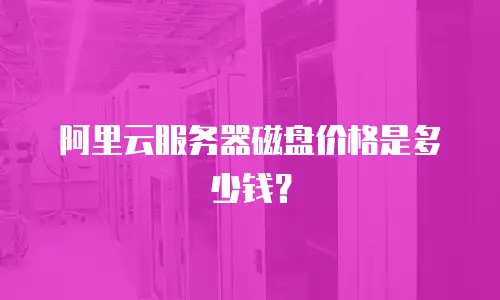 阿里云服务器磁盘价格是多少钱？
