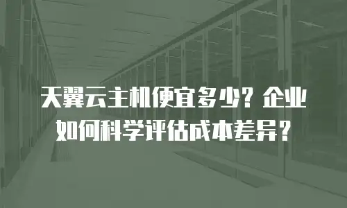 天翼云主机便宜多少？企业如何科学评估成本差异？