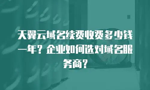 天翼云域名续费收费多少钱一年？企业如何选对域名服务商？