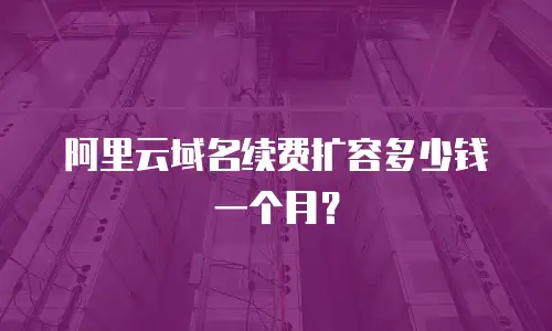阿里云域名续费扩容多少钱一个月？