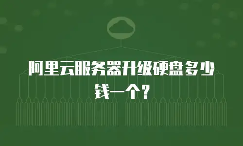 阿里云服务器升级硬盘多少钱一个？
