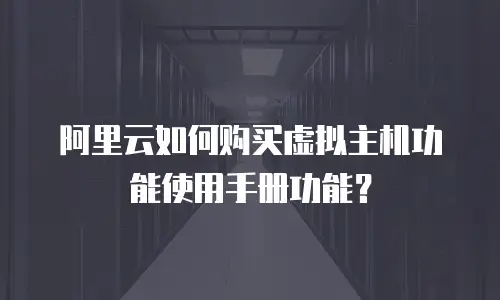 阿里云如何购买虚拟主机功能使用手册功能？