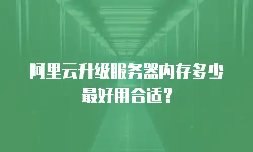 阿里云升级服务器内存多少最好用合适？