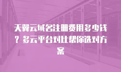 天翼云域名注册费用多少钱？多云平台对比帮你选对方案