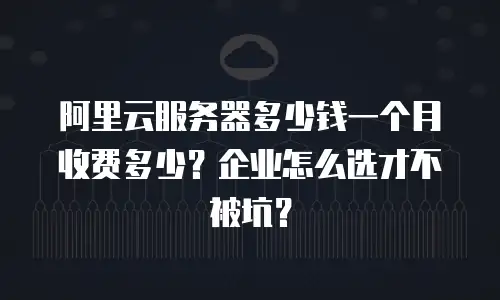 阿里云服务器多少钱一个月收费多少？企业怎么选才不被坑？