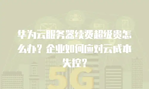 华为云服务器续费超级贵怎么办？企业如何应对云成本失控？