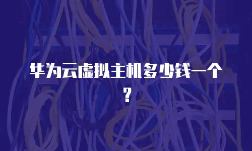 华为云虚拟主机多少钱一个？